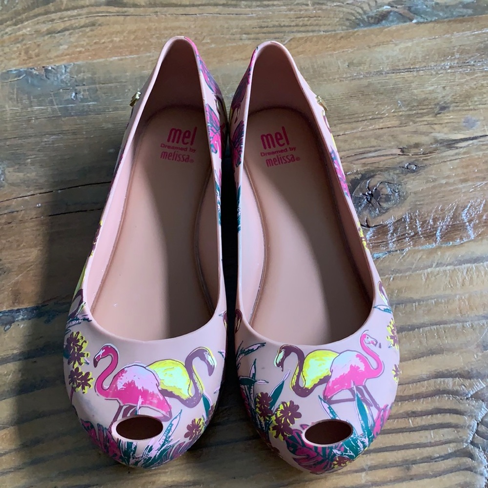 Mel by Melissa Mini Ultragirl Flamingo Flats